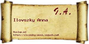Ilovszky Anna névjegykártya